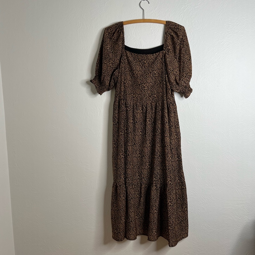Saks Fifth Avenue Brown Leopard Print Dress
